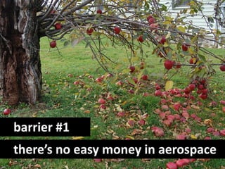 barrier #1
there’s no easy money in aerospace
 