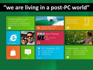 “we are living in a post-PC world”
 