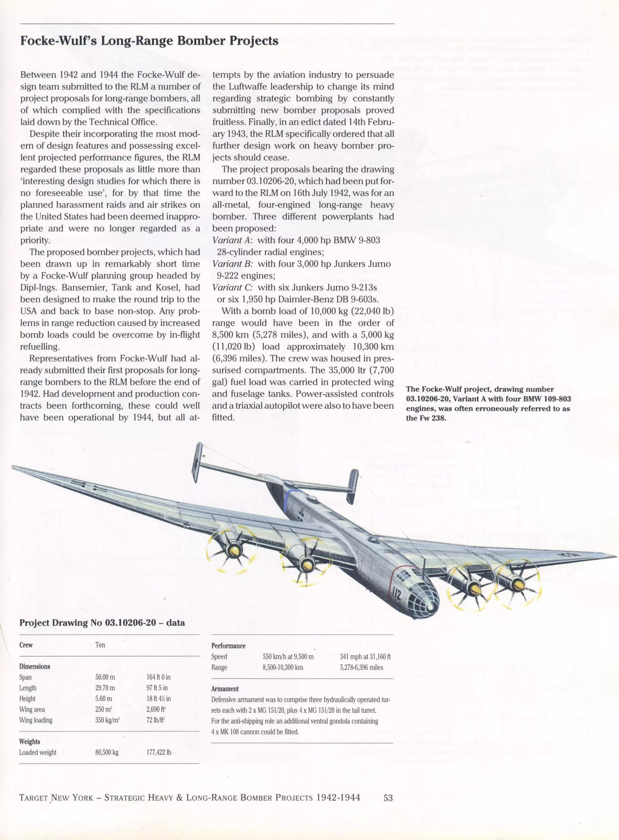 Luftwaffe: secret projects strategic bombers 1935-1945