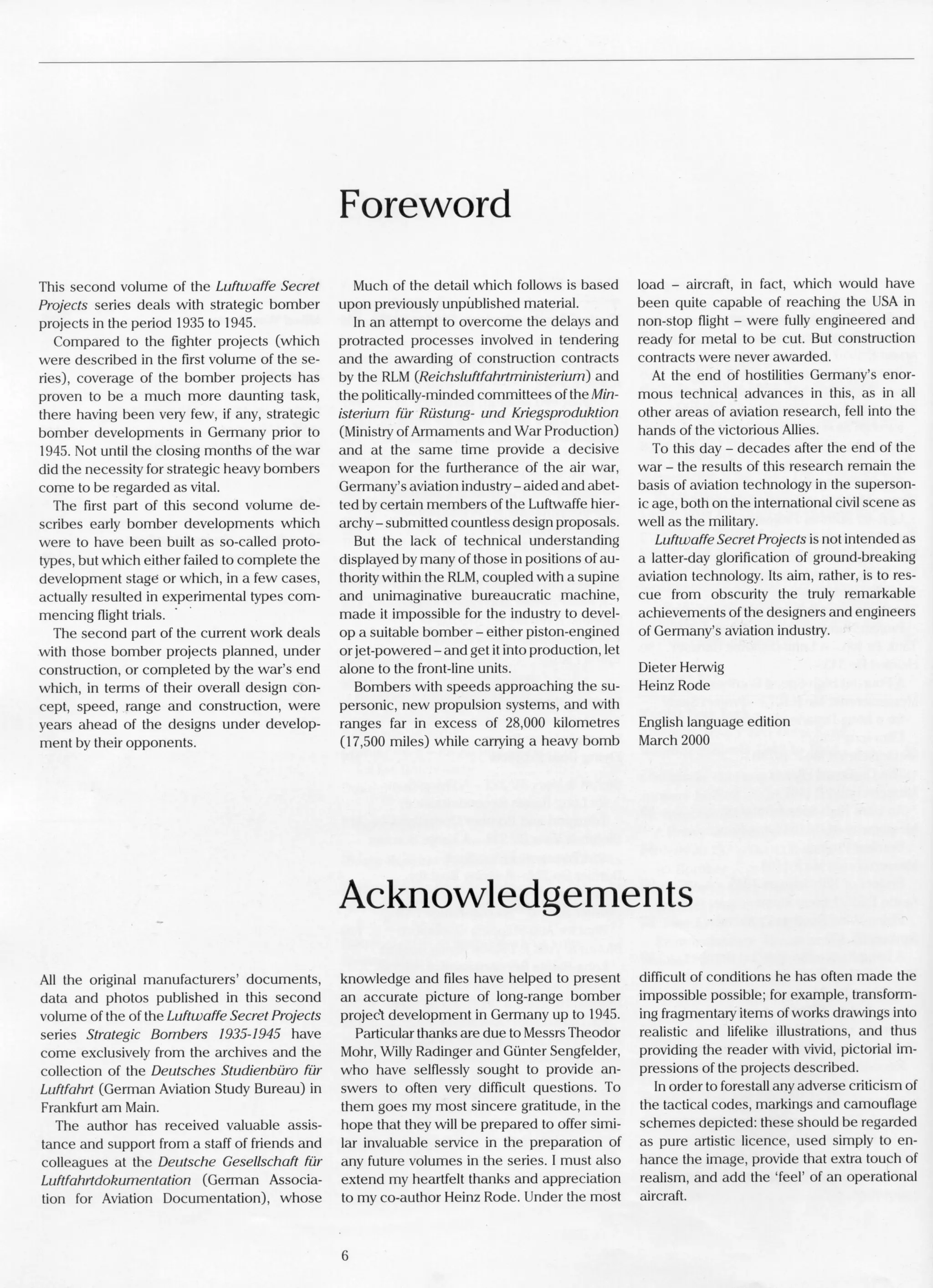 Luftwaffe: secret projects strategic bombers 1935-1945