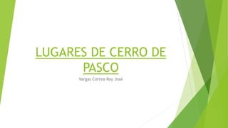 LUGARES DE CERRO DE 
PASCO 
Vargas Correa Roy José 
 