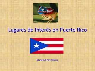 Lugares de Interés en Puerto Rico




           María del Pérez Rivera
 