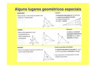 Alguns lugares geométricos especiais
 