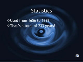 Statistics Used from 1656 to 1889 That’s a total of 233 years!