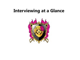 Interviewing at a Glance  