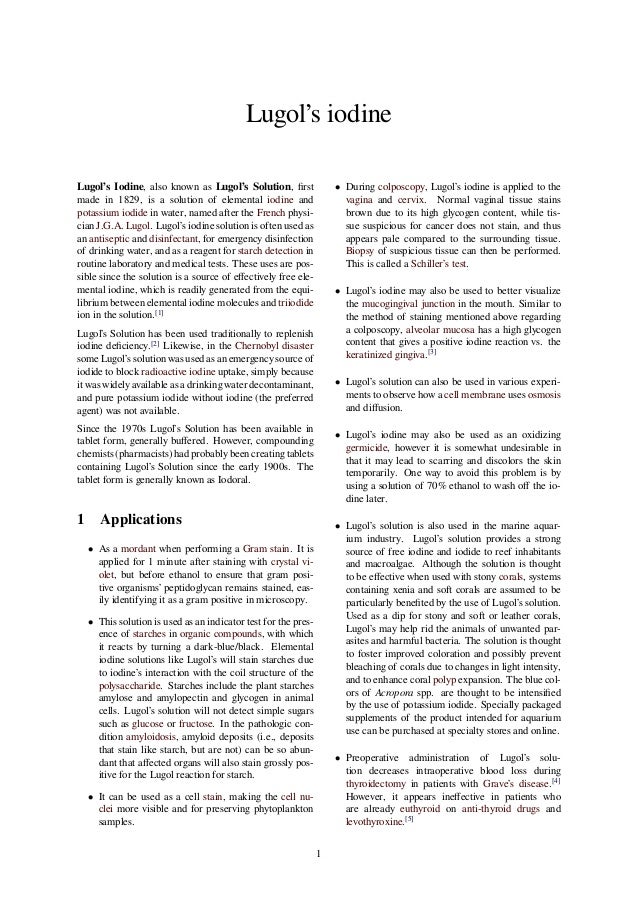 what can iodine be used for