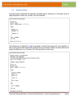Luhn algorithm | PDF