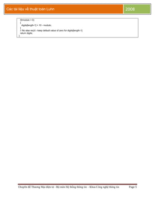 Luhn algorithm | PDF