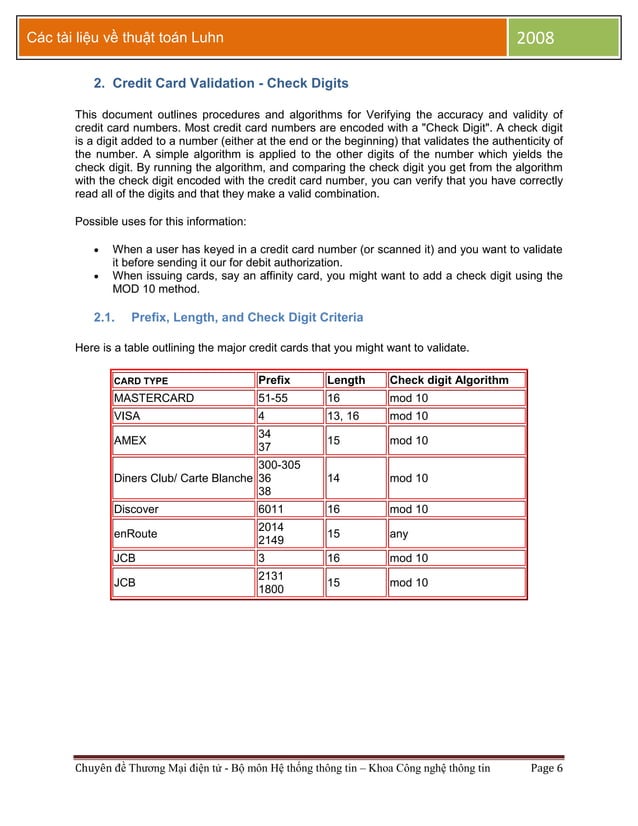 Luhn algorithm | PDF