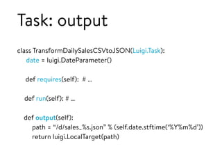 Managing data workflows with Luigi | PPT