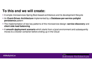 The goals of this project:
The development of a microservice-based, fault-tolerant, reliable architecture
Its lifecycle
Its delivery in a cloud environment or as a Docker container
 