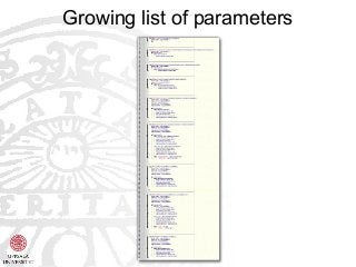 Growing list of parameters
 
