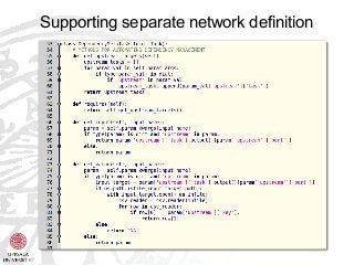 Supporting separate network definition
 