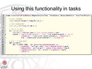 Using this functionality in tasks
 
