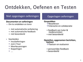 Ontdekken, Oefenen en TestenNiet opgeslagen oefeningenOpgeslagen oefeningenDocumenten en oefeningenOm te ontdekken en leren=  met automatische verbetering=  met automatische feedback=  niet beoordeeldVoorbelden 