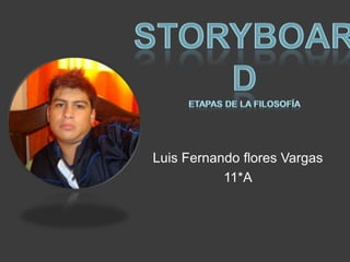 Storyboardetapas de la filosofía Luis Fernando flores Vargas 11*A 