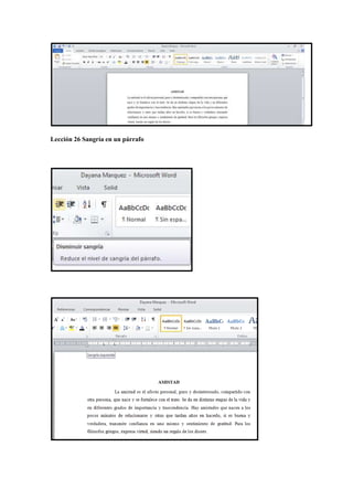 Lección 26 Sangría en un párrafo
 