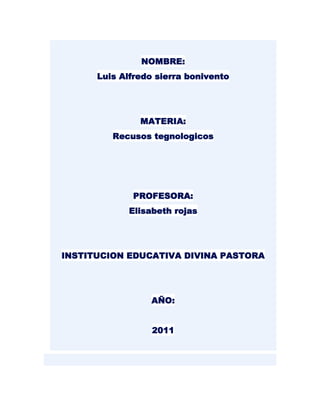 NOMBRE:<br />Luis Alfredo sierra bonivento<br />MATERIA:<br />Recusos tegnologicos<br />PROFESORA:<br />Elisabeth rojas<br />INSTITUCION EDUCATIVA DIVINA PASTORA<br />AÑO:<br />2011<br />Tribus Urbanas de Bogota<br />Pilas ParceEste artículo es quot;
Made in Colombiaquot;
. Si usted no sabe quien es Danielita, William Vinasco o un paseo de olla, es mejor que le pregunte a alguien que sepa el idioma Chibchombiano. Y si usted es quot;
Made in Colombiaquot;
, por favor no se ofenda, esto es solo para mamar gallo. Queda cordialmente invitado a ver elPortal de Colombia.<br />Introducción<br />Estas tribus nacen como resultado de la marcada estratificacion social de Bogotá, los altos consumos de marihuana, la globalización y el comercio de música y marcas.<br />Como ciudad  HYPERLINK quot;
http://www.frikipedia.es/index.php?title=Metropolis&action=edit&redlink=1quot;
  quot;
Metropolis (la página no existe)quot;
 Metropolis Bogota recibe cada año la llegada de una nueva tribu urbana que suele tener de enemiga otra tribu.<br />Adaptacion de las tribus urbanas en Bogota<br />Los metachos son probablemente la tribu mas grande al estar presentes en todas las clases sociales sin embargo solo nos damos cuenta de esto en Rock al parque, luego siguen los ñeros y los gomelos, mucho mas faciles de encontrar dependiendo de la ubicacion en la que nos encontremos.<br />Algunas estan en via de extincion, o su status en la sociedad es inactivo como el caso de los rudos, los raperos puros y los hardcoreros.<br />Las ideologias originales de estas tribus no suelen ser respetadas por sus seguidores en Bogota; el ejemplo mas claro es que los emos son bastante felices, nunca se cortan las venas ni mucho menos llegan a suicidarse. Los skinheads no aceptan su ascendencia indigena y algunos de hecho son ironicamente morenos. Los raperos no saben hacer buenos graffitis y a duras penas saben freestyle.<br />Usualmente lo que se importa a Bogota es la vestimenta y musica del susodicho estilo, sus creencias o practicas suelen quedarse en el pais de origen, asi pues un Rastafari caspero bogotano puede estar buscando solo una excusa para fumar marihuana. Asi pues los peinados, prendas de vestir y demas son copiados y se deja atras cualquier cultura que traiga consigo el movimiento.<br />Los Emos representan la cultura mas creciente, sin embargo ellos mismos no saben que van a hacer con toda la ropa y adornos que compraron, cuando llegue una moda nueva, asi mismo no sabran que explicacion darles a sus hijos por haber sido emos en su juventud.<br />Curiosidades varias<br />Por algun motivo todos los punketos son demasiado altos y flacos.<br />Los  HYPERLINK quot;
http://www.frikipedia.es/friki/Metachosquot;
  quot;
Metachosquot;
 metachos, ñeros,  HYPERLINK quot;
http://www.frikipedia.es/friki/Punketosquot;
  quot;
Punketosquot;
 punketos y  HYPERLINK quot;
http://www.frikipedia.es/friki/Skinheadsquot;
  quot;
Skinheadsquot;
 skinheads suelen verse intimidantes.<br />Las  HYPERLINK quot;
http://www.frikipedia.es/friki/Emosquot;
  quot;
Emosquot;
 emos suelen estar muy buenas y ser bastante huecas, los emos hombres suelen ser cacorros.<br />En Rock al parque (tambien conocido como Porro al parque) los mas afectados por actos violentos (aparte de la  HYPERLINK quot;
http://www.frikipedia.es/friki/Policiaquot;
  quot;
Policiaquot;
 policia) son los emos, quienes suelen ser agredidos por los punketos.<br />Los punk son los mas odiados por los adultos, los emos son los mas odiados por los jovenes.<br />Los guisos son los mas mimetizables, pueden llegar a verse como  HYPERLINK quot;
http://www.frikipedia.es/friki/Reggaetonerosquot;
  quot;
Reggaetonerosquot;
 reggaetoneros o inclusive como tecktonicos.<br />Los mas presentes en las protestas son los Punks y los skinheads.<br />Archivo:Metachos.jpg<br />Metachos hebrios<br />Metachos<br />Musica caracteriztica: Metal y sus infinitos derivados.<br />Clase social: presente en cualquier clase social.<br />Droga favorita: Marihuana<br />Enemigo predilecto:  HYPERLINK quot;
http://www.frikipedia.es/friki/Poserquot;
  quot;
Poserquot;
 Posers o falsos metaleros.<br />Habitad: bares de metal donde puedan embriagarse.<br />Ñero comun<br />Ñeros<br />Musica caracteriztica: Hip-hop, Cumbia Villera,  HYPERLINK quot;
http://www.frikipedia.es/friki/Reggaetonquot;
  quot;
Reggaetonquot;
 Reggaeton<br />Clase social: presente clases sociales bajas y medias/bajas.<br />Droga favorita: Marihuana, Boxer,  HYPERLINK quot;
http://www.frikipedia.es/index.php?title=Basuco&action=edit&redlink=1quot;
  quot;
Basuco (la página no existe)quot;
 Basuco<br />Enemigo predilecto: todas las otras tribus.<br />Habitad: calles desoladas, potreros, lomas, la esquina o cualquier otro sitio donde puedan abordar a alguien para robarlo.<br />Guisos<br />Musica caracteriztica:  HYPERLINK quot;
http://www.frikipedia.es/friki/Reggaetonquot;
  quot;
Reggaetonquot;
 Reggaeton u otros generos bailables.<br />Clase social: presente en clases sociales bajas y medias.<br />Droga favorita: sin definir<br />Enemigo predilecto: sin definir<br />Habitad: la 51 o cualquier rumbiadero crossover donde puedan bailar reggaeton.<br />Barristas<br />Musica caracteriztica: Cualquiera<br />Clase social: presente en clases sociales medias y bajas.<br />Droga favorita: sin definir<br />Enemigo predilecto: otros barristas que apoyen un equipo de futbol distinto<br />Habitad: el estadio de futbol donde practican su arte marcial y su punteria.<br />Raperos<br />Musica caracteriztica: Rap, Hip-Hop<br />Clase social: presente en clases sociales medias y bajas.<br />Droga favorita: Marihuana<br />Enemigo predilecto: raperos de otras pandillas u otros barrios.<br />Habitad: las calles o parques donde puedan hacer freestyle y pelear contra otras pandillas de raperos.<br />Harry Punker y co.<br />Punketos<br />Musica caracteriztica: punk y derivados.<br />Clase social: presente en cualquier clase social.<br />Droga favorita: todas<br />Enemigo predilecto:  HYPERLINK quot;
http://www.frikipedia.es/index.php?title=Policias&action=edit&redlink=1quot;
  quot;
Policias (la página no existe)quot;
 policias  HYPERLINK quot;
http://www.frikipedia.es/friki/Rastasquot;
  quot;
Rastasquot;
 rastas  HYPERLINK quot;
http://www.frikipedia.es/friki/Emosquot;
  quot;
Emosquot;
 emos  HYPERLINK quot;
http://www.frikipedia.es/index.php?title=Neopunks&action=edit&redlink=1quot;
  quot;
Neopunks (la página no existe)quot;
 neopunks  HYPERLINK quot;
http://www.frikipedia.es/friki/Posersquot;
  quot;
Posersquot;
 posers<br />Habitad: parques, andenes o el centro de Bogota donde puedan reunirse a embriagarse o drogarse.<br />Rudos<br />Musica caracteriztica:  HYPERLINK quot;
http://www.frikipedia.es/index.php?title=Ska&action=edit&redlink=1quot;
  quot;
Ska (la página no existe)quot;
 Ska y derivados.<br />Clase social: presente en clases sociales medias.<br />Droga favorita: sin definir<br />Enemigo predilecto: sin definir<br />Habitad: centro de la ciudad.<br />Rockeros<br />Musica caracteriztica: Rock Metal Punk  HYPERLINK quot;
http://www.frikipedia.es/index.php?title=Ska&action=edit&redlink=1quot;
  quot;
Ska (la página no existe)quot;
 Ska  HYPERLINK quot;
http://www.frikipedia.es/index.php?title=Indy&action=edit&redlink=1quot;
  quot;
Indy (la página no existe)quot;
 Indy y sus derivados.<br />Clase social: presente en cualquier clase social.<br />Droga favorita: sin definir<br />Enemigo predilecto: sin definir<br />Habitad: bares de rock<br />Grunges<br />Musica caracteriztica: Grunge y rock alternativo.<br />Clase social: media, media-baja.<br />Droga favorita: marihuana.<br />Enemigo predilecto: Gomelos y Floggers.<br />Habitad: Universidades públicas.<br />Emos de parranda, notese que su licor es la  HYPERLINK quot;
http://www.frikipedia.es/friki/Cocacolaquot;
  quot;
Cocacolaquot;
 cocacola<br />Emos<br />Musica caracteriztica:  HYPERLINK quot;
http://www.frikipedia.es/friki/Emoquot;
  quot;
Emoquot;
 Emo  HYPERLINK quot;
http://www.frikipedia.es/index.php?title=Neopunk&action=edit&redlink=1quot;
  quot;
Neopunk (la página no existe)quot;
 Neopunk y sus derivados.<br />Clase social: presente en clases sociales medias y altas.<br />Droga favorita: sin definir<br />Enemigo predilecto: ellos mismos o sus padres por no comprenderlos y hacerlos sufrir.<br />Habitad: centros comerciales de ricos.<br />Rastas<br />Musica caracteriztica: Reggae y sus derivados.<br />Clase social: presente en cualquier clase social.<br />Droga favorita: Marihuana<br />Enemigo predilecto:  HYPERLINK quot;
http://www.frikipedia.es/friki/Punketosquot;
  quot;
Punketosquot;
 punketos<br />Habitad: centro de la ciudad<br />Hardcoreros<br />Musica caracteriztica:  HYPERLINK quot;
http://www.frikipedia.es/friki/Hardcorequot;
  quot;
Hardcorequot;
 Hardcore Rock Punk y sus derivados.<br />Clase social: presente en clases sociales medias.<br />Droga favorita: sin definir<br />Enemigo predilecto: sin definir<br />Habitad: centro de la ciudad, bares de rock.<br />Aunque nadie se lo esperaba, Krilin es Skinhead<br />Skinheads<br />Musica caracteriztica:  HYPERLINK quot;
http://www.frikipedia.es/index.php?title=Ska&action=edit&redlink=1quot;
  quot;
Ska (la página no existe)quot;
 ska  HYPERLINK quot;
http://www.frikipedia.es/friki/Oi!quot;
  quot;
Oi!quot;
 oi! reggae<br />Clase social: presente en clases sociales medias y altas.<br />Droga favorita: sin definir<br />Enemigo predilecto: todo el mundo<br />Habitad: el centro de Bogota, donde se divierten golpeando a sus victimas<br />Gomelos<br />Musica caracteriztica:  HYPERLINK quot;
http://www.frikipedia.es/friki/Tropipopquot;
  quot;
Tropipopquot;
 Tropipop, Tecno<br />Clase social: presente en clases sociales medias/altas y altas.<br />Droga favorita: las compras<br />Enemigo predilecto: ñero<br />Habitad: centros comerciales, el Cha-Cha o cualquier otro bar para millonarios.<br />un tecktonico?<br />Tecktonikos<br />Musica caracteriztica:  HYPERLINK quot;
http://www.frikipedia.es/friki/Tecktonikquot;
  quot;
Tecktonikquot;
 Tecktonik, Electro y sus infinitos derivados.<br />Clase social: presente en clases sociales medias y altas.<br />Droga favorita: Sin definir<br />Enemigo predilecto: Las baldosas de Gran Estacion<br />Habitad: farreaderos de musica electronica<br />Electronicos<br />Musica caracteriztica: Electro,  HYPERLINK quot;
http://www.frikipedia.es/index.php?title=DnB&action=edit&redlink=1quot;
  quot;
DnB (la página no existe)quot;
 DnB y sus infinitos derivados.<br />Clase social: presente en clases sociales medias y altas.<br />Droga favorita:  HYPERLINK quot;
http://www.frikipedia.es/index.php?title=Popper&action=edit&redlink=1quot;
  quot;
Popper (la página no existe)quot;
 Popper,  HYPERLINK quot;
http://www.frikipedia.es/friki/Cocainaquot;
  quot;
Cocainaquot;
 Cocaina,  HYPERLINK quot;
http://www.frikipedia.es/index.php?title=Tripi&action=edit&redlink=1quot;
  quot;
Tripi (la página no existe)quot;
 Tripi,  HYPERLINK quot;
http://www.frikipedia.es/index.php?title=Heroina&action=edit&redlink=1quot;
  quot;
Heroina (la página no existe)quot;
 Heroina<br />Enemigo predilecto: sin definir<br />Habitad: entrañas de Bogota, farreaderos de musica electronica<br />Otakus<br />Musica caracteriztica:  HYPERLINK quot;
http://www.frikipedia.es/index.php?title=Jpop&action=edit&redlink=1quot;
  quot;
Jpop (la página no existe)quot;
 Jpop,  HYPERLINK quot;
http://www.frikipedia.es/index.php?title=Jrock&action=edit&redlink=1quot;
  quot;
Jrock (la página no existe)quot;
 Jrock<br />Clase social: presente en clases sociales medias y altas.<br />Droga favorita: Anime<br />Enemigo predilecto: los enemigos de los personajes de sus series de anime, tales como  HYPERLINK quot;
http://www.frikipedia.es/friki/Freezerquot;
  quot;
Freezerquot;
 freezer,  HYPERLINK quot;
http://www.frikipedia.es/friki/Cellquot;
  quot;
Cellquot;
 cell, etcetera. O sus enemigos de juegos de  HYPERLINK quot;
http://www.frikipedia.es/friki/Mmorpgquot;
  quot;
Mmorpgquot;
 mmorpg.<br />Floggers<br />Musica caracteriztica:  HYPERLINK quot;
http://www.frikipedia.es/index.php?title=Tectonik&action=edit&redlink=1quot;
  quot;
Tectonik (la página no existe)quot;
 Tectonik<br />Clase social: presente en clases sociales medias y altas (aunque ultimamente es muy común en las bajas).<br />Droga favorita: Dick<br />Enemigo predilecto: Toda la sociedad<br />Habitad: Gran Estación (Aunque ultimamente ha disminuido esto)<br />Faranduleros<br />Musica caracteriztica: Cualquiera<br />Clase social: presente en clases media y alta<br />Droga favorita: Aun por definir<br />Enemigo predilecto: Barristas, Skins<br />Habitad: Salitre, Portal 80 y Andino<br />Goticos<br />Musica caracteriztica: la melancolica y el rock todo referente a la soledad<br />Clase sociual: altas y medias<br />Droga favorita:sin definir<br />Enemigo predilecto: cualquiera de otra tribu<br />Habitad:los rincones oscuros<br />