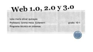luisa maría olivar quinayas
Profesora: lorena meza Echeverri grado: 10-1
Programa técnico en sistemas
 