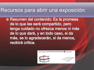 Recursos para abrir una exposición: