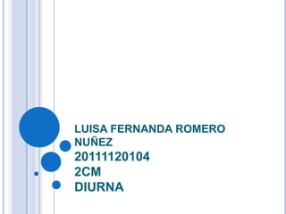 LUISA FERNANDA ROMERO NUÑEZ 201111201042CMDIURNA  
