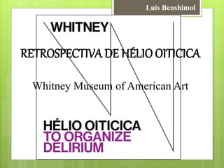 RETROSPECTIVA DE HÉLIO OITICICA
Whitney Museum of American Art
Luis Benshimol
 