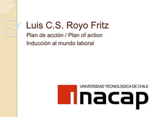 Luis C.S. Royo Fritz
Plan de acción / Plan of action
Inducción al mundo laboral
 