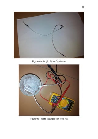 10
Figura 08 – Junção Ferro- Constantan
Figura 09 – Teste da junção com fonte fria
 