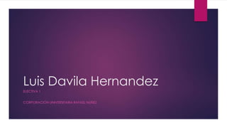 Luis Davila Hernandez
ELECTIVA 1
CORPORACIÓN UNIVERSITARIA RAFAEL NÚÑEZ
 