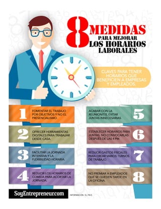 8 MEDIDAS PARA MEJORAR LOS HORARIOS LABORALES por Luis Fernando Heras Portillo