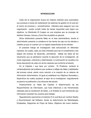 SISTEMA DE INFORMACION DE APOYO AL AREA ADMINISTRATIVA EN LA DISTRIBUIDORA EL CAUJARO