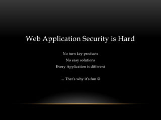 IBWAS 2010: Web Security From an Auditor's Standpoint