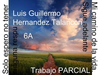 Luis Guillermo Hernandez Talancon. 6A Trabajo   PARCIAL . Mi camino de la vida. Sigue adelante  Solo espero no tener ninguna respu  