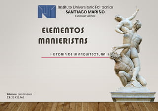 Instituto Universitario Politécnico
SANTIAGO MARIÑO
Extensión valencia
Alumno: Luis Jiménez
C.I: 23.432.762
 