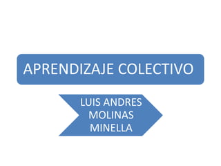 APRENDIZAJE COLECTIVO
       LUIS ANDRES
        MOLINAS
         MINELLA
 