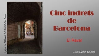 Cinc indrets
de
Barcelona
Luis Recio Conde
La
luz
de
El
Raval,
CC
BY-NC-SA,
Paco
Calvino
El Raval
 