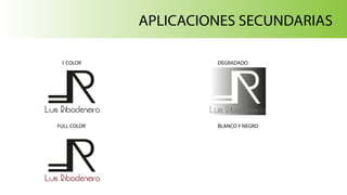 Luis Ribadeneira
Luis Ribadeneira
Luis Ribadeneira
APLICACIONES SECUNDARIAS
1 COLOR
FULL COLOR BLANCO Y NEGRO
DEGRADADO
 