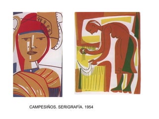 CAMPESIÑOS. SERIGRAFÍA. 1954 