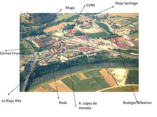 Roda
Muga
R. López de
Heredia
La Rioja Alta
Gómez Cruzado
CVNE Rioja Santiago
Bodegas Bilbaínas
 