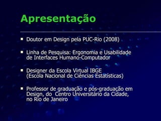 O artigo trata da metodologia de avaliação de uma experiência de implantação de interfaces para educação corporativa. O foco é o design de interfaces, geradas a partir da customização do ambiente Moodle, e resultados que agregam significados ao conceito de usabilidade pedagógica.  Introdução 