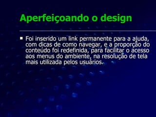 Aperfeiçoando o design 