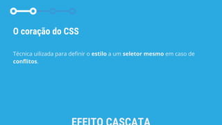 Técnica uilizada para definir o estilo a um seletor mesmo em caso de
conflitos.
O coração do CSS
 