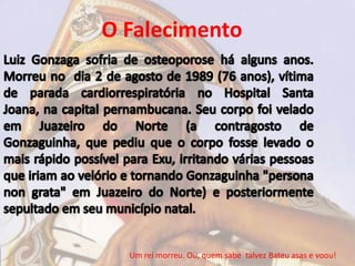 O Falecimento




  Um rei morreu. Ou, quem sabe talvez Bateu asas e voou!
 