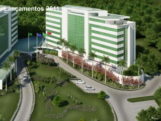 Lançamentos 2011COMPLEXO EMPRESARIAL /OPEN MALLOPEN MALL  3.000m240 LOJASMIX  COM BANCOS/RESTAURANTES/SERVIÇOSCOMPLEXO EMPRESARIAL 6 TORRESPAVIMENTOS COM 1.000m2ÁREA LOCAL SUPERIOR A 43.000m2