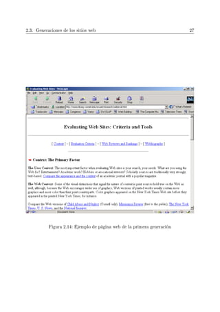 2.3. Generaciones de los sitios web 27
Figura 2.14: Ejemplo de página web de la primera generación
 