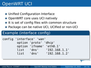 Lukas Macura - Employing Zabbix to monitor OpenWrt (Beesip) devices ...