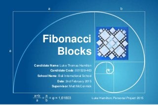 Fibonacci
Blocks
Candidate Name: Luke Thomas Hamilton
Candidate Code: 001529-463
School Name: Bali International School
Date: 2nd February 2015
Supervisor: Matt McCormick
Luke Hamilton, Personal Project 2015
 