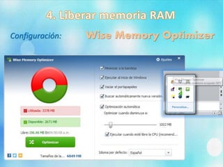 Wise Memory OptimizerConfiguración:
 