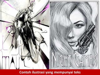 Contoh ilustrasi yang mempunyai teks
 