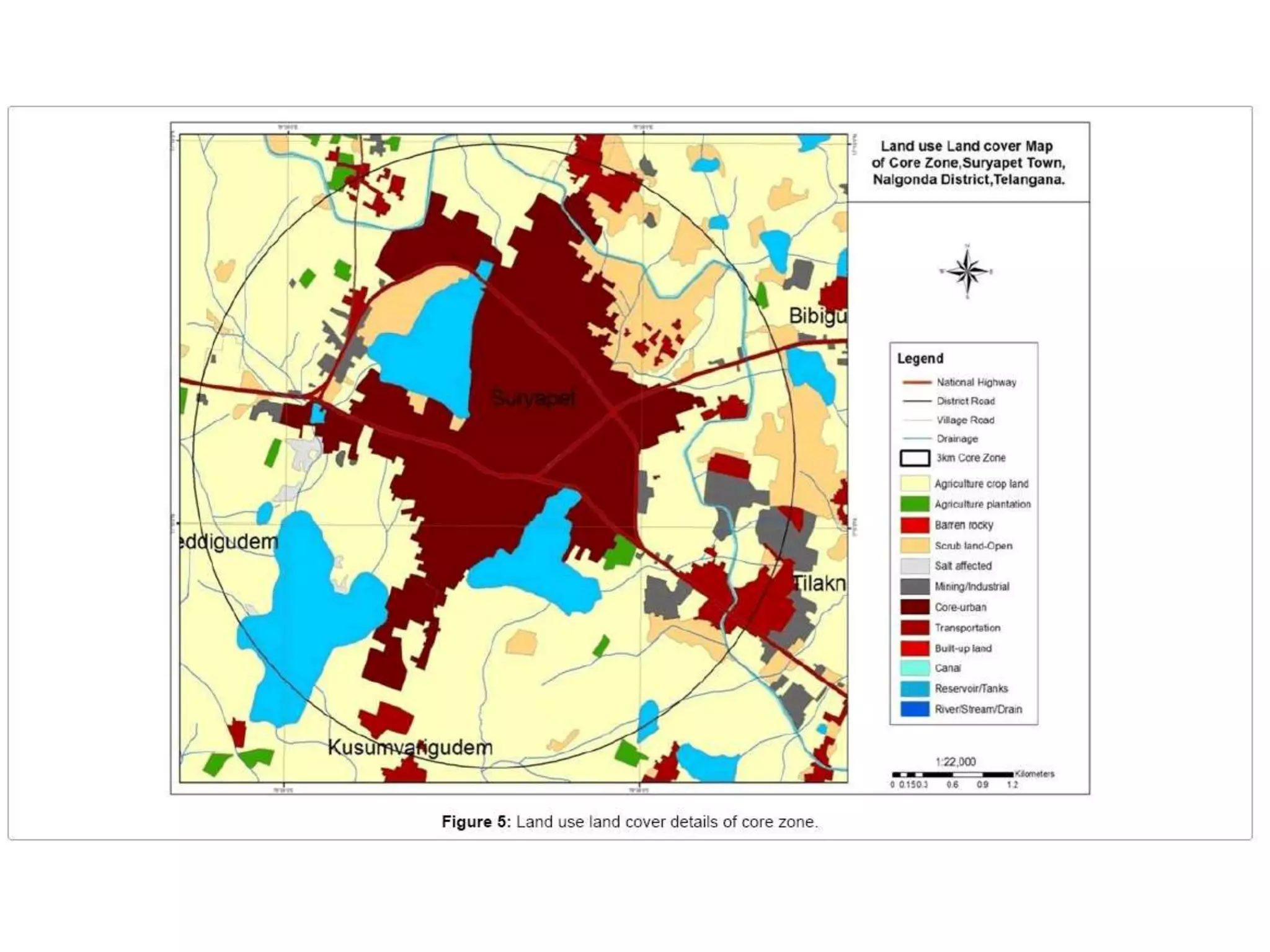 LAND USE LAND COVER FEATURES IN AND AROUND SURYAPET TOWN FOR URBAN ...